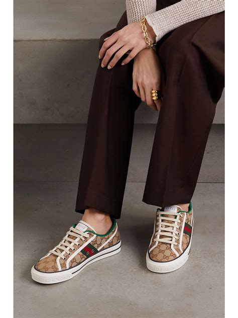 gucci gold tennis shoes|gucci 1977 tennis shoes women's.